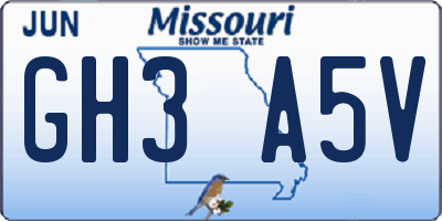 MO license plate GH3A5V