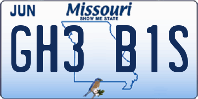 MO license plate GH3B1S