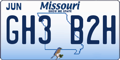 MO license plate GH3B2H