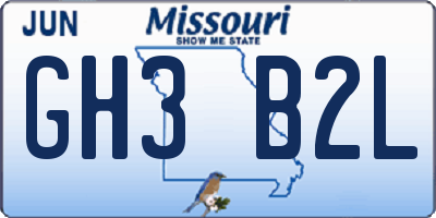 MO license plate GH3B2L