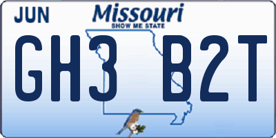 MO license plate GH3B2T