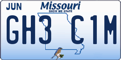 MO license plate GH3C1M