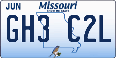MO license plate GH3C2L