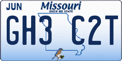 MO license plate GH3C2T