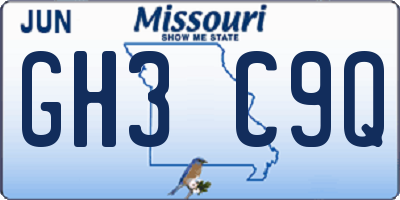 MO license plate GH3C9Q