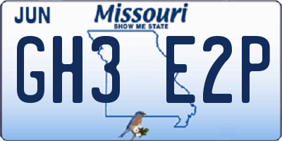 MO license plate GH3E2P