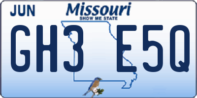 MO license plate GH3E5Q