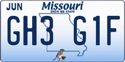 MO license plate GH3G1F