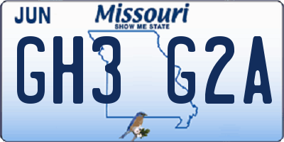 MO license plate GH3G2A