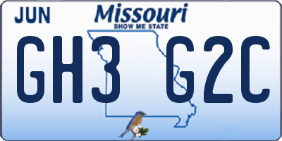 MO license plate GH3G2C