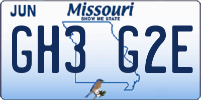 MO license plate GH3G2E