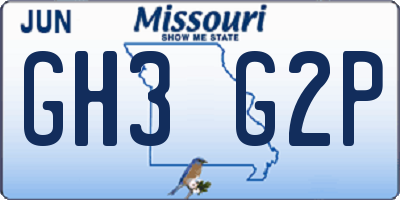 MO license plate GH3G2P