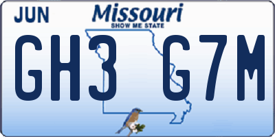 MO license plate GH3G7M