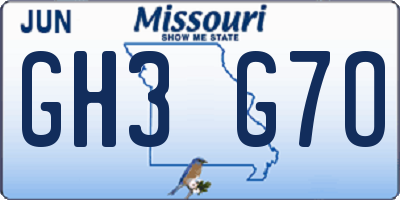 MO license plate GH3G7O