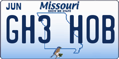 MO license plate GH3H0B