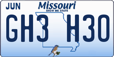 MO license plate GH3H3O