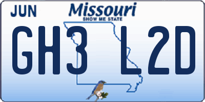 MO license plate GH3L2D