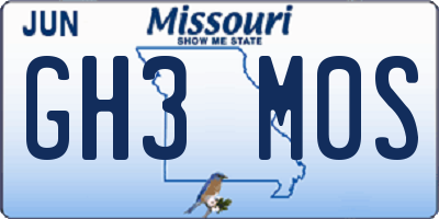 MO license plate GH3M0S
