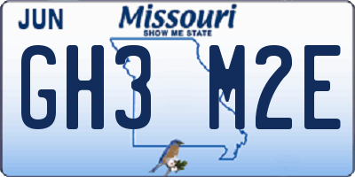 MO license plate GH3M2E
