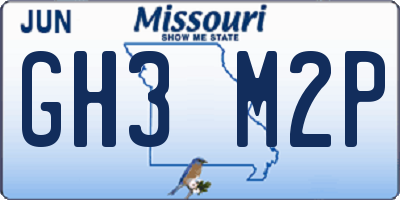 MO license plate GH3M2P