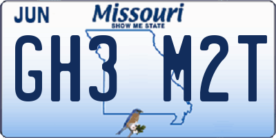 MO license plate GH3M2T