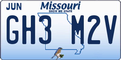 MO license plate GH3M2V
