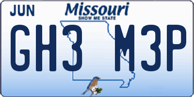 MO license plate GH3M3P