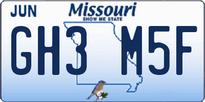 MO license plate GH3M5F
