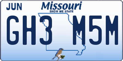MO license plate GH3M5M