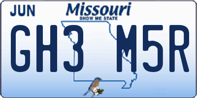 MO license plate GH3M5R