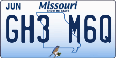 MO license plate GH3M6Q