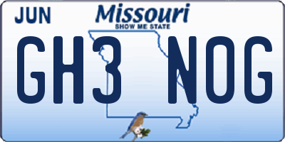 MO license plate GH3N0G