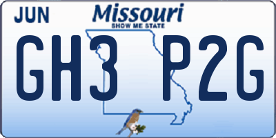 MO license plate GH3P2G