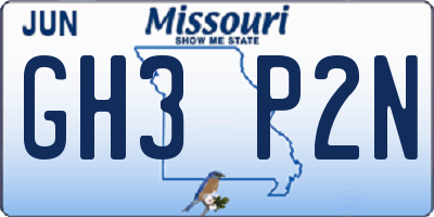 MO license plate GH3P2N