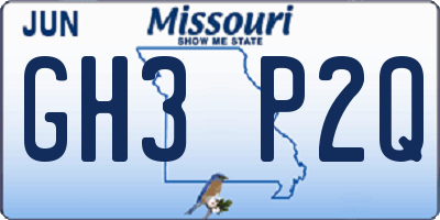 MO license plate GH3P2Q