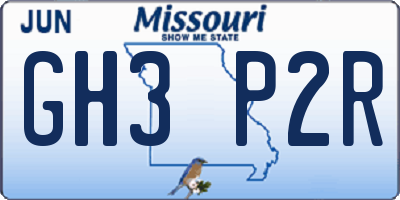 MO license plate GH3P2R