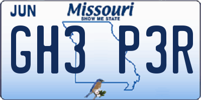 MO license plate GH3P3R
