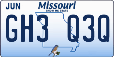 MO license plate GH3Q3Q