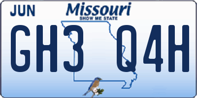 MO license plate GH3Q4H