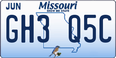 MO license plate GH3Q5C