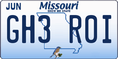 MO license plate GH3R0I