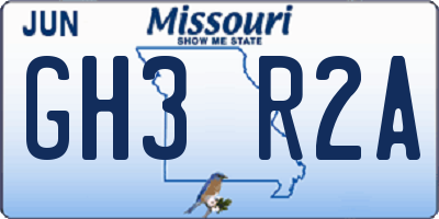 MO license plate GH3R2A