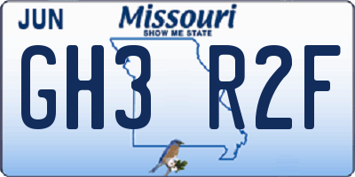 MO license plate GH3R2F