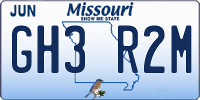MO license plate GH3R2M