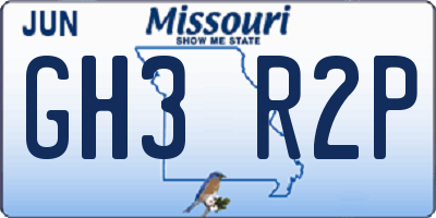 MO license plate GH3R2P