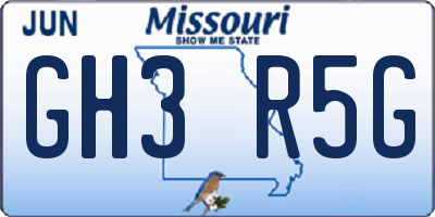 MO license plate GH3R5G