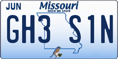 MO license plate GH3S1N