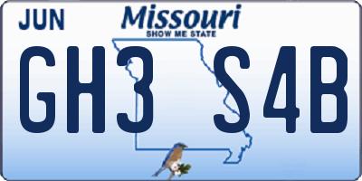 MO license plate GH3S4B