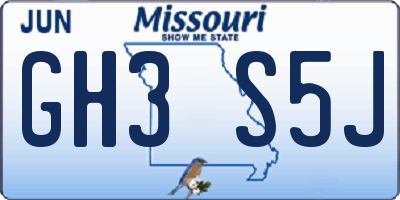 MO license plate GH3S5J