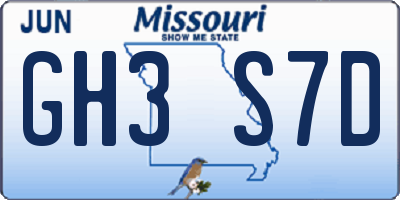MO license plate GH3S7D